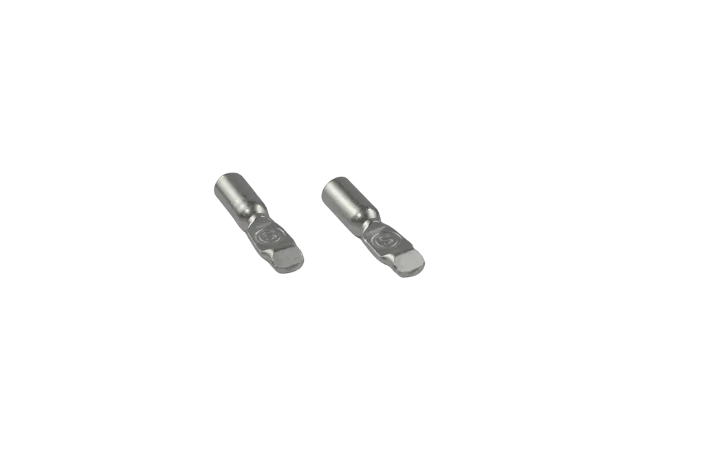 The two copper terminal pins from the WRAITH kit, rated 50A at 6 AWG