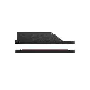 Side profile photo of the assembled WRAITH housing above its riser base, showing the low, slimline height of the kit