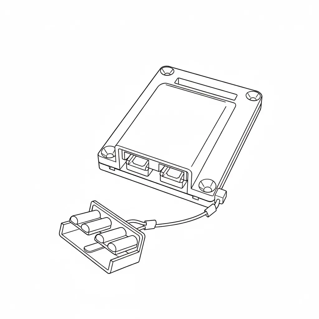 Technical line drawing of the assembled WRAITH cover with the dust cap and wire rope attached