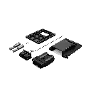 The Duskie WRAITH 50A connector kit exploded to show every part: cover, riser base, terminals, wire rope and dust cap
