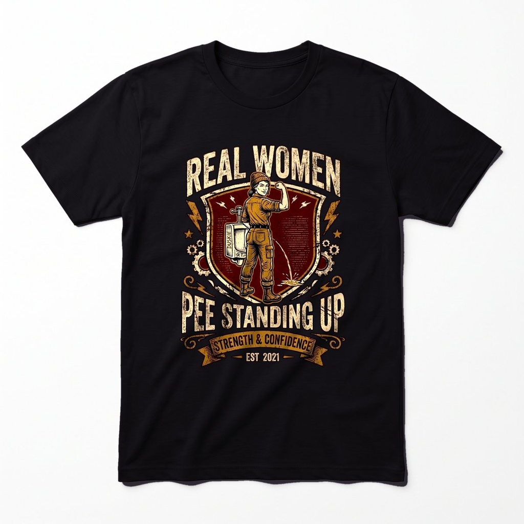 Real Women Pee Standing Up (BLACK, S)
